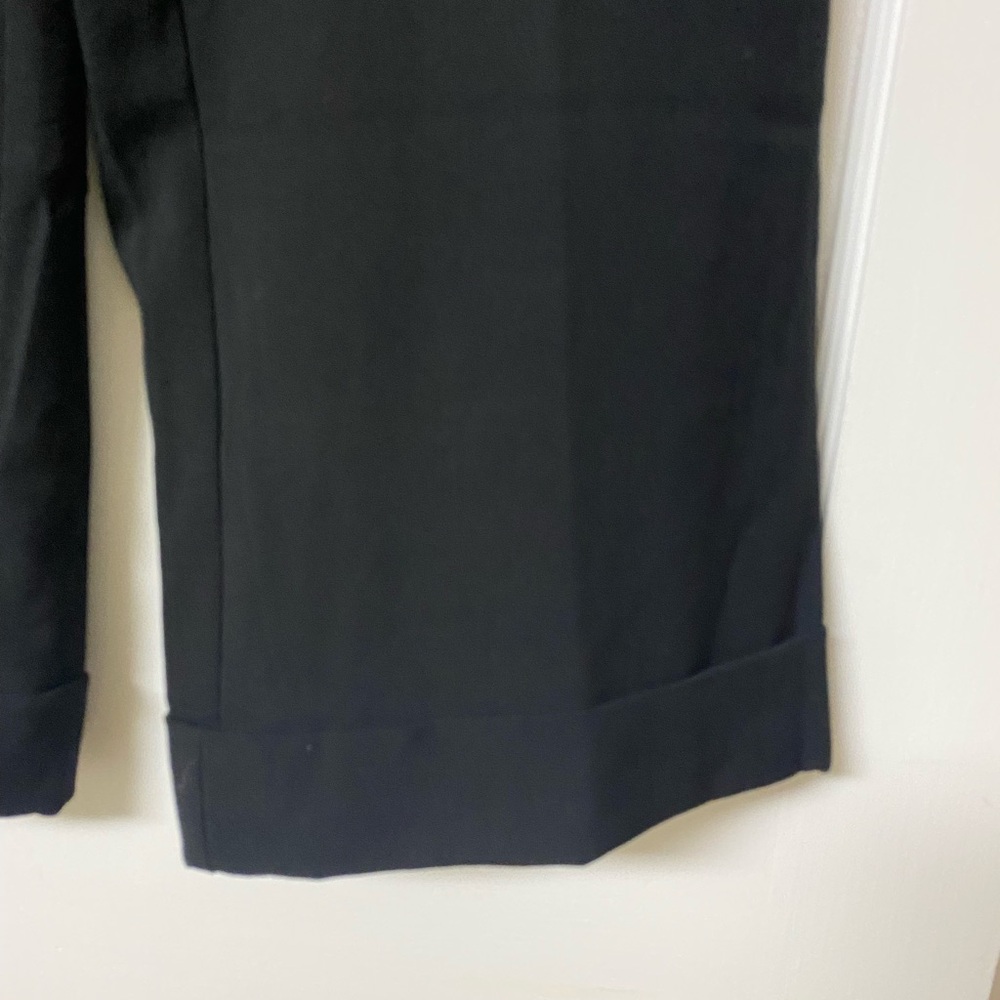 Black wide leg cuffed trousers - Picture 3 of 4